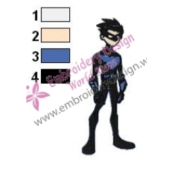 Robin Nightwing Teen Titans Embroidery Design